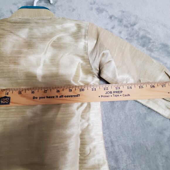 Kurta Suit Jacket & Vest Boys 2 Blue Turqoise Gold Button Front Wedding Indian - Picture 11 of 16